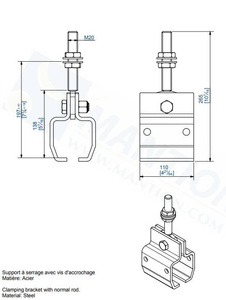 Regulowany, wychylny uchwyt sufitowy MANTION 9062, ocynk