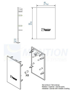Zaślepka maskownicy MANTION 13045 do systemu SAF-EVOLUTION, zamak
