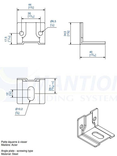 Uchwyt ścienny MANTION 3533, ocynk