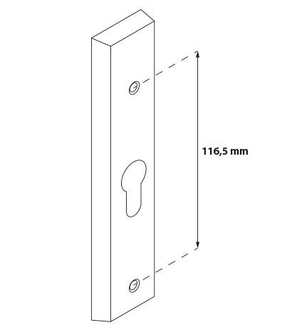 Zewnętrzny zestaw do antab Metal-Bud METRO inox, krótka rozeta