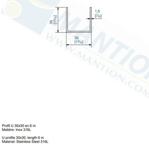 Dolna szyna prowadząca MANTION 1110XA4, stal kwasoodporna AISI 316