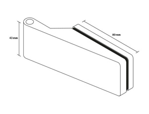 Zawias do drzwi szklanych Metal-Bud, kwadratowy