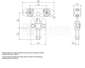 Wózek 4-kołowy MANTION 9245S, ocynk