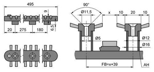 Mocowanie do ściany/podłoża MINK SOB-TRW-K10 (długie)