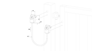 Linka bezpieczeństwa Locinox U-SAFE do bram o wadze do 500 kg