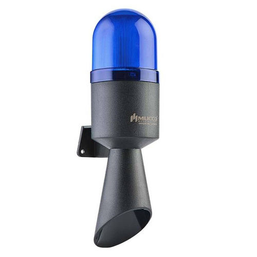 Lampa sygnalizacyjna pomarańczowa LED z syreną 112dB, 230V AC, IP65