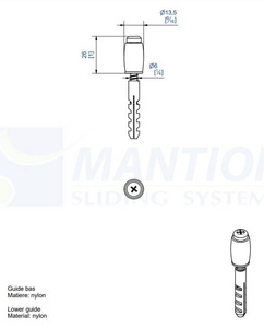 Dolna rolka prowadząca MANTION 1109DU, nylon
