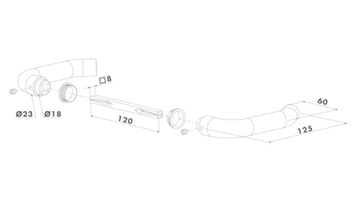 Czarna klamka z anodowanego aluminium Locinox 3006B-H do zamków typu Hybrid