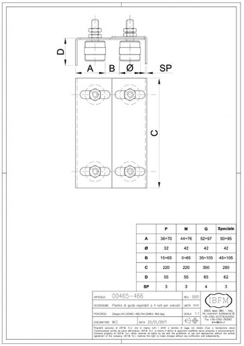 4-rolkowy prowadnik górny IBFM, typ 465
