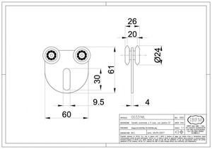 Wózek 4-kołowy IBFM do szyny nośnej 33x34 mm typ 331/ML z płytą mocującą
