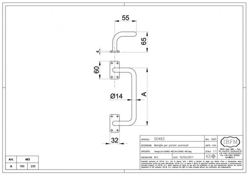 Uchwyt bramowy zagięty IBFM typ 483
