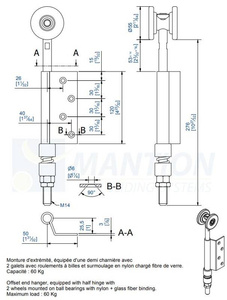 Wózek 2-kołowy z zawiasem MANTION 0362E, ocynk