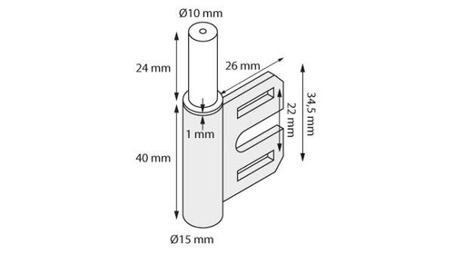 Zawias do ościeżnicy stalowej Metal-Bud (SZAWSH)