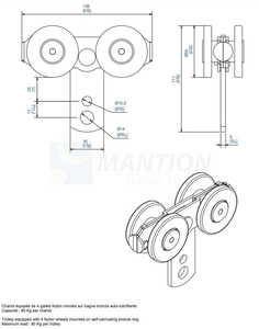 Wózek 4-kołowy MANTION 0762, ocynk