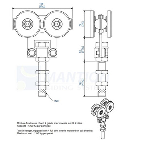 Wózek 4-kołowy MANTION 2285SL, ocynk