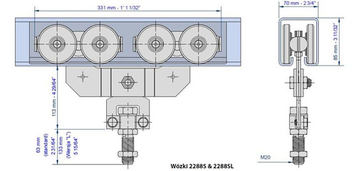 Wózek 8-kołowy MANTION 2288SL, ocynk