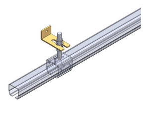 Regulowany uchwyt ścienny do szyny NIKO 21.B05, ocynk