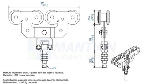 Wózek 8-kołowy MANTION 0288SL, ocynk