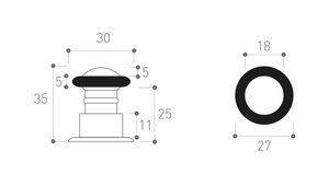 Odbojnik drzwiowy Metal-Bud, retro