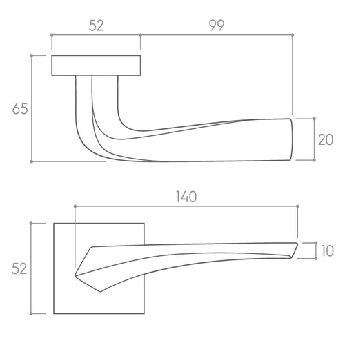 Klamka drzwiowa CORONA FLOW (szyld kwadratowy)