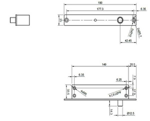 Wąski elektrorygiel BIRA Hartte XSBL, normalnie zamknięty