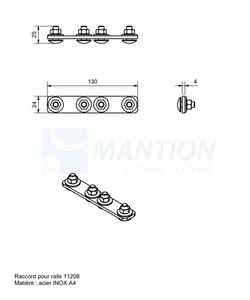 Łącznik szyny MANTION 11293MXA4, stal nierdzewna AISI 304