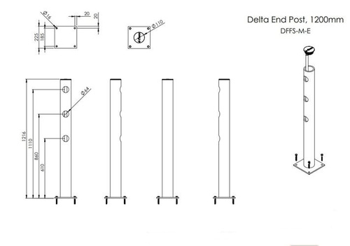 Słupek końcowy d-flexx Delta