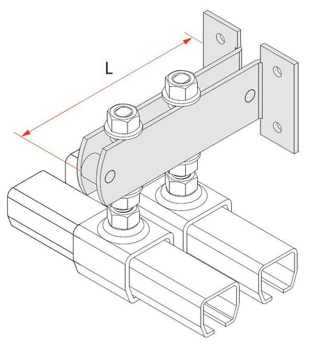Podwójny regulowany uchwyt ścienny do przykręcenia MANTION 6261, ocynk