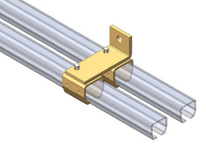 Podwójny uchwyt ścienny szyny NIKO 24.B33, ocynk