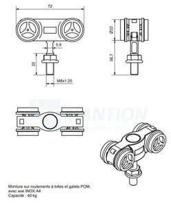 Wózek 4-kołowy MANTION 11280XA4, koła nylonowe, do terenów nadmorskich