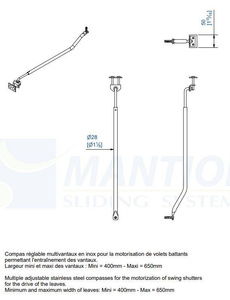 Ramię prowadzące do okiennic składanych MANTION W0000400