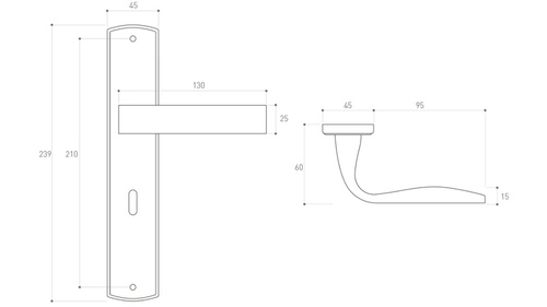 Klamka drzwiowa Metal-Bud EUROPA 72 mm