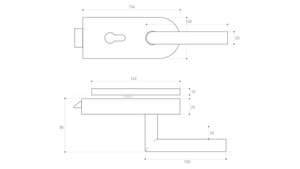 Zestaw okuć do drzwi szklanych Metal-Bud inox okrągły, na wkładkę bębenkową