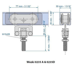 Wózek 4-kołowy MANTION 0235D, koła Delrin