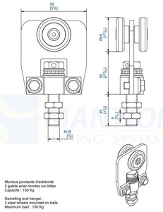 Wózek 2-kołowy z obrotową śrubą MANTION 9651, ocynk