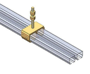 Regulowany podwójny sufitowy uchwyt szyny NIKO 21.B84, ocynk