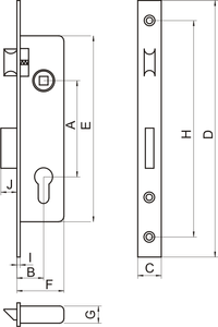 Zamek profilowy wąski LOB Z935B