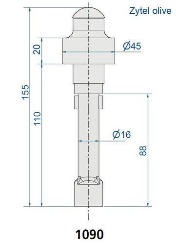 Prowadnik dolny do wbetonowania MANTION 1090, ocynk