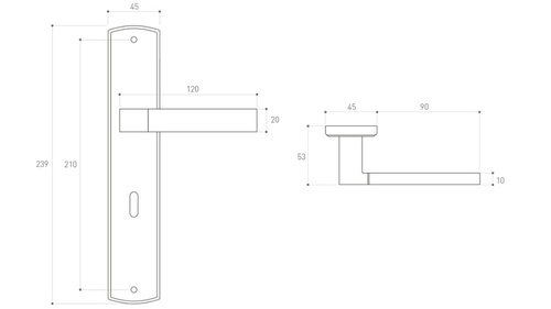Klamka drzwiowa Metal-Bud BETA 72 mm