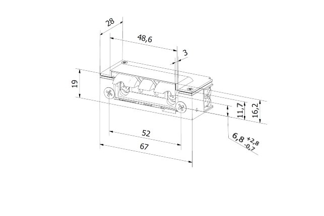 Elektrozaczep BIRA Hartte XS z wyślizgiem - widok 2