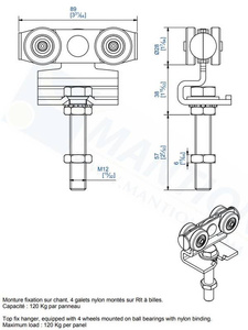 Wózek 4-kołowy MANTION 9232N, koła nylonowe