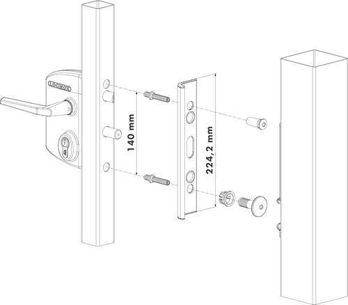 Antywłamaniowa płytka ochronna do zaczepów Locinox SHIELD
