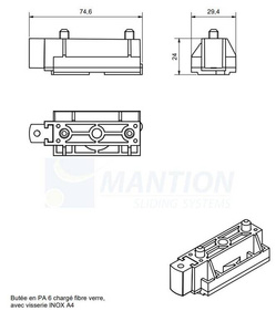 Stoper końcowy MANTION 11286XA4, nylon, do terenów nadmorskich