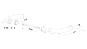 Czarna klamka z anodowanego aluminium Locinox 3006B-H do zamków typu Hybrid