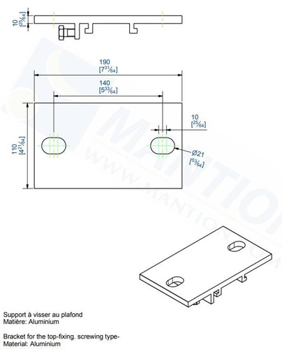 Uchwyt sufitowy MANTION 10064, aluminium