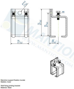 Początkowy uchwyt ścienny MANTION 5141M, ocynk