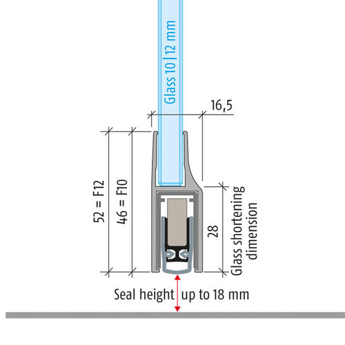 Uszczelka opadająca PLANET KG-F10/F12