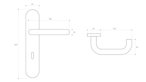 Klamka drzwiowa Metal-Bud JOWISZ 225 mm