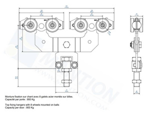 Wózek 8-kołowy MANTION 9258S, ocynk