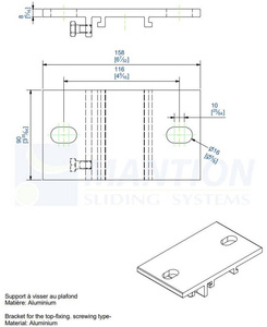Uchwyt sufitowy MANTION 10054, aluminium